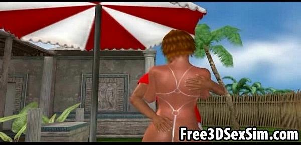  Sexy 3D cartoon babe sucks cock and gets fucked